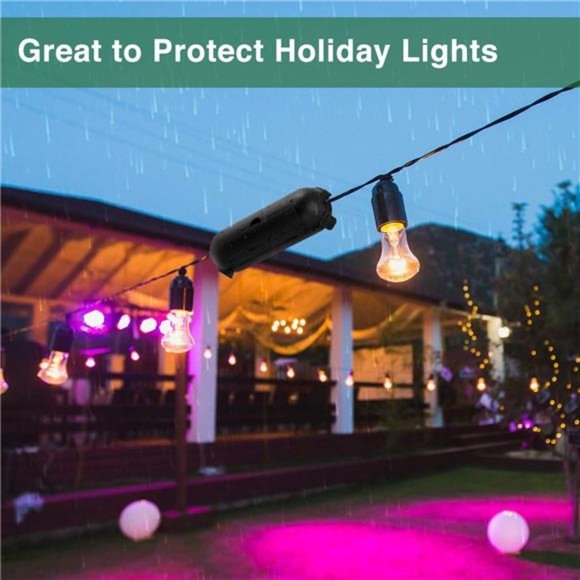 [3 Pack] Outdoor Extension Cord Cover with Waterproof Seal, Weatherproof , Black - Picture 5 of 5